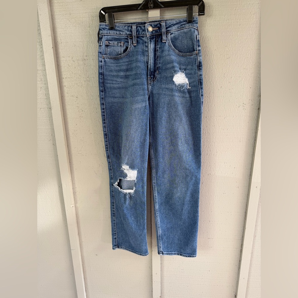 Hollister Women’s Ultra High-Rise Straight Jeans - Dark Blue Wash